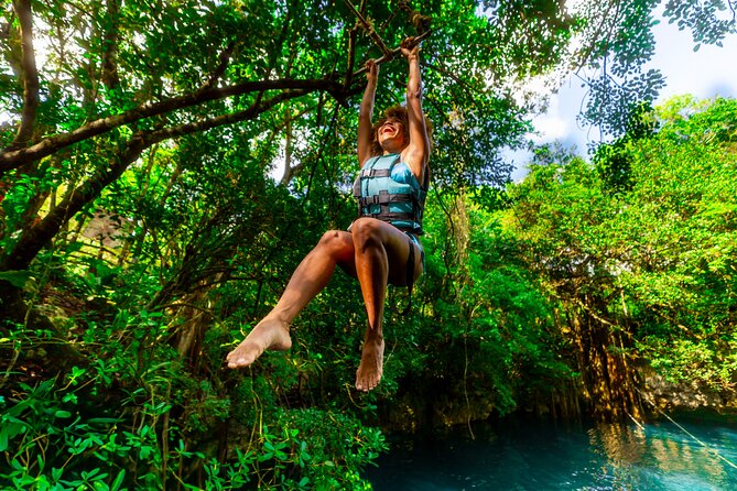 From Playa del Carmen ATV Adventure with Ziplines, Cenote - Three ziplines above the trees