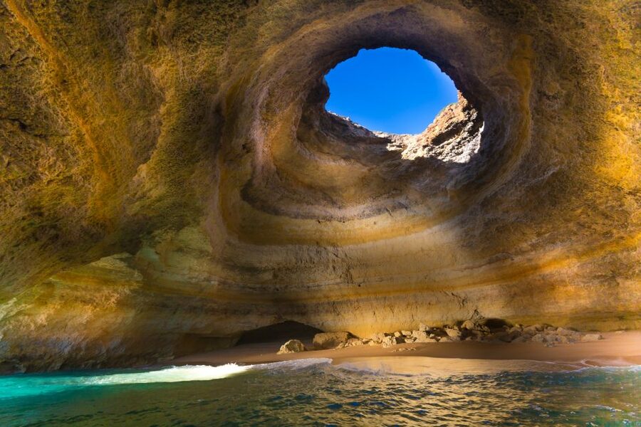 From Portimão: Catamaran Cruise to Benagil Caves with BBQ - Reaching Benagil by small boat