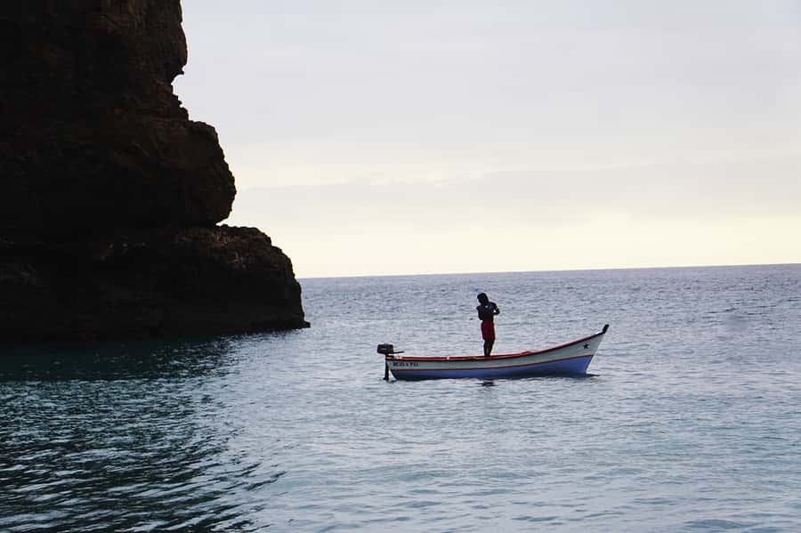 From Praia: Boat Trip, Snorkeling, Cave & BBQ on the Beach - Swimming and snorkeling inside Águas Belas cave