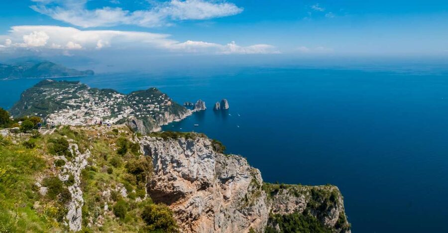 From Rome: Capri Guided Day Trip with Blue Grotto - The ferry from Naples to Marina Grande