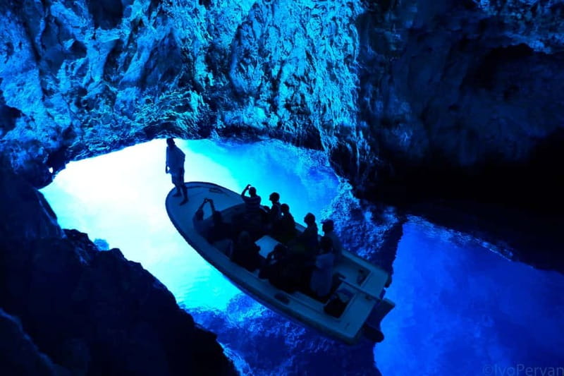 From Split: Blue Cave, Hvar, Mamma Mia, 5 Islands boat Tour - The early ride to Biševo and the Blue Cave