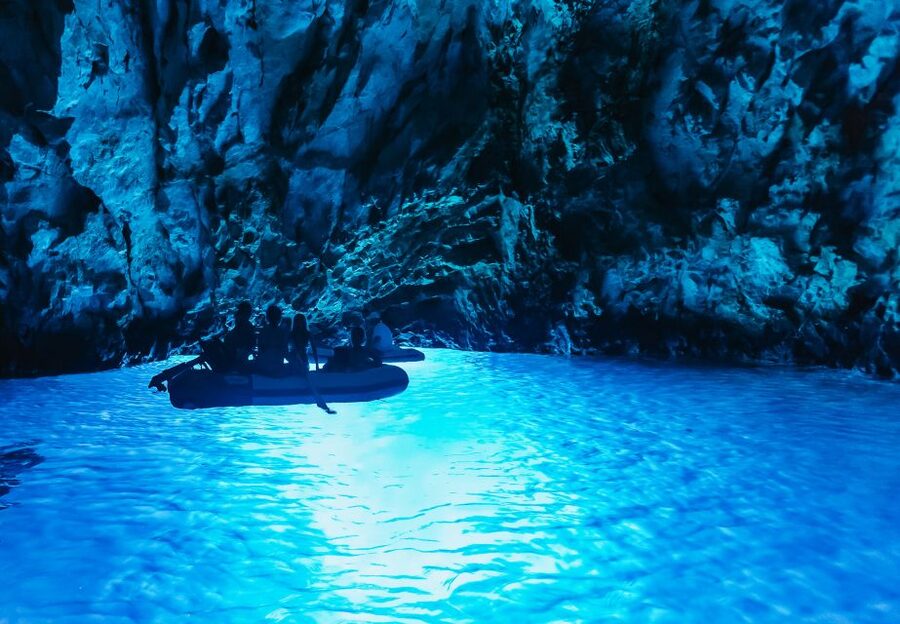 From Split: Blue Cave, Mamma Mia, Vis & Hvar 5-Island Tour - The Blue Cave on Bisevo