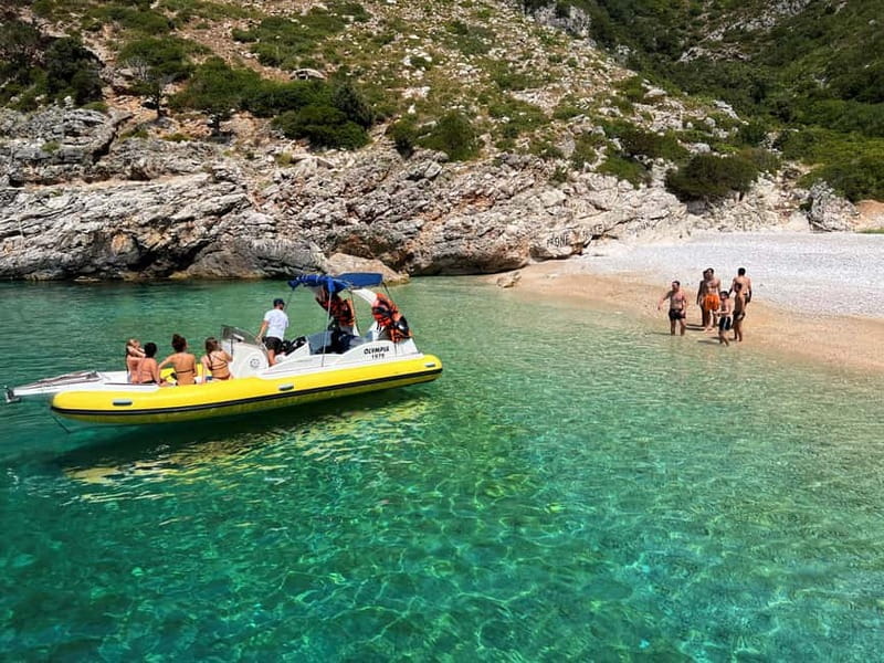 From Vlore: Haxhi Ali Cave & Karaburun Beach Speedboat Tour - Meeting at Olympia Tiki Bar