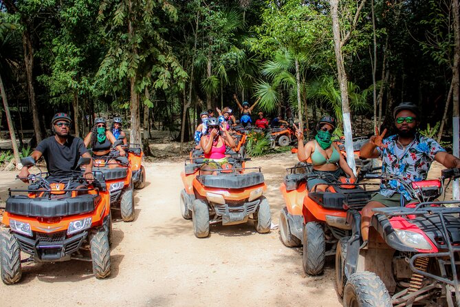 Half Day in Cancun Atvs Ziplines and Cenote Park - ATV riding on rocky jungle trails