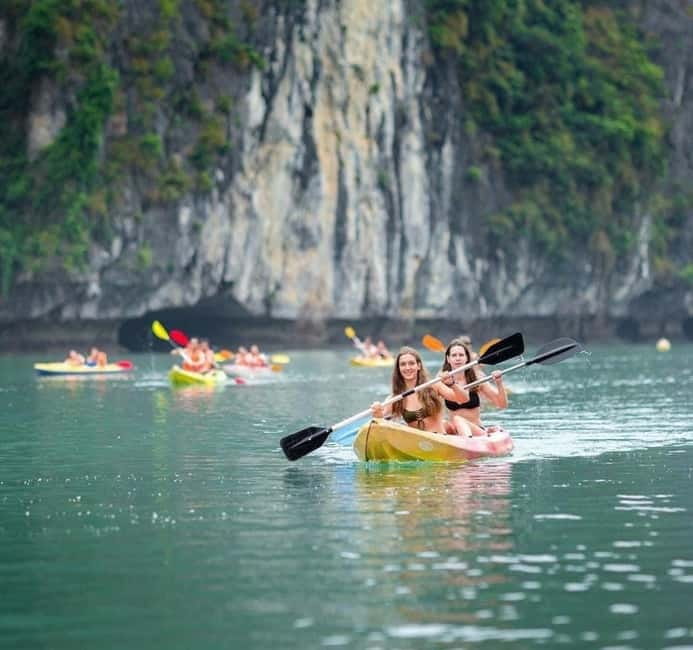 Halong 6 Hours Cruise: Kayak, Cave, Lunch, Beach & Island - The sunset party is modest, not a grand finale