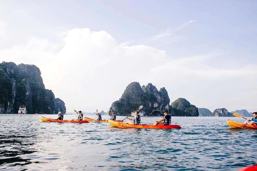 Halong Bay Luxury Cruise: Kayak&Swim,Cave, Party BEST SELLER - Titov Island for beach time or a bay-wide view