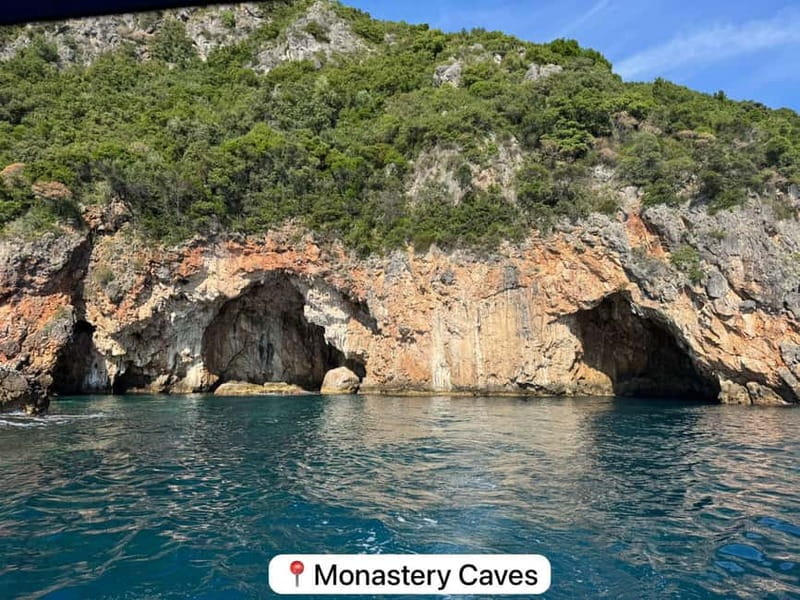Himara: Hidden Beaches and Caves Small Group Boat Tour - Goat Beach and the first real swim