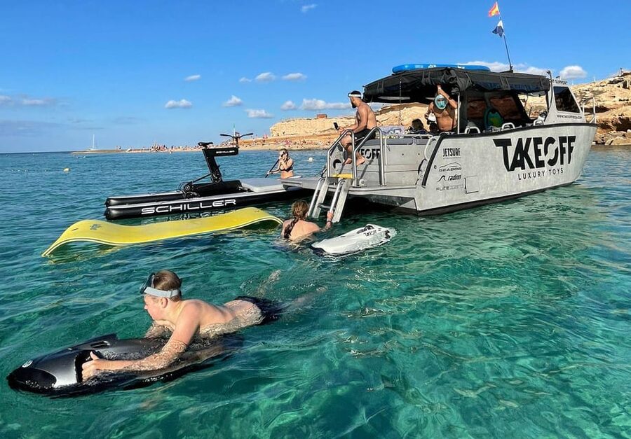 Ibiza: Beach and Cave Boat Tour with Luxury Water Toys - Key points at a glance