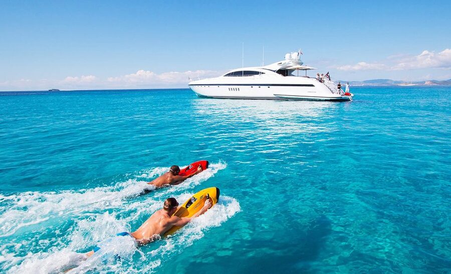 Ibiza: Beach and Cave Boat Tour with Luxury Water Toys - Sea caves, snorkeling, and time to do very little