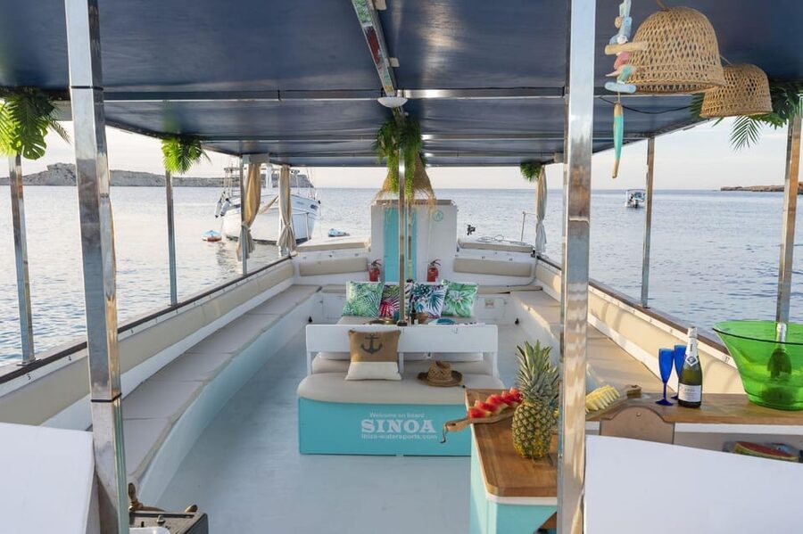 Ibiza by Sea: Coves, Caves, Water Sports & Open Bar - Cala Comte: the main swimming and food stop