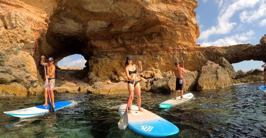 Ibiza: SUP & Snorkel Boat Tour with Caves, Drinks & Photos - The 15-minute SUP lesson for beginners