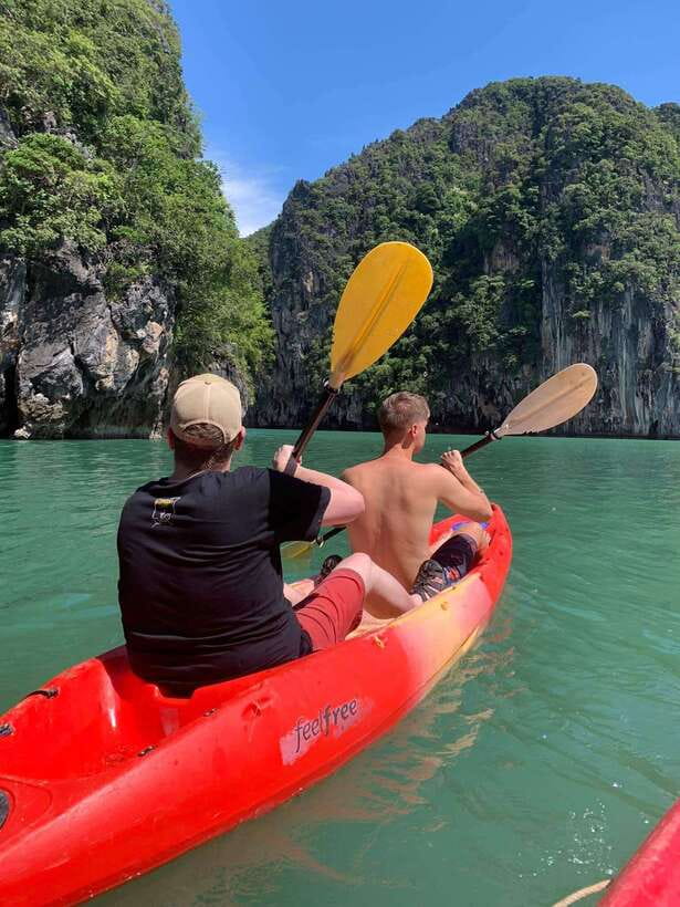 Ko Lanta: Half-Day Kayaking, Talabeng, Sea Cave & Mangrove - Entering the sea cave takes more than paddling