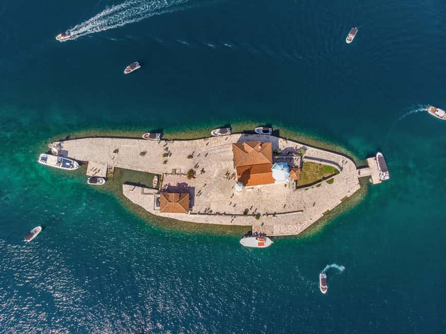 Kotor: Blue cave speedboat tour for a lifetime memories - Our Lady of the Rocks on the return route