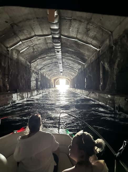 Kotor: Our Lady of the Rocks and Blue Cave Group Boat Tour - Entering the Blue Cave by boat