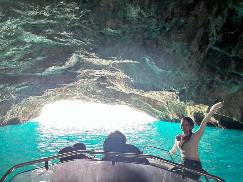 Kotor: Speedboat Tour to Blue Cave and Our Lady of the Rocks - Perast from the water after about 35 minutes
