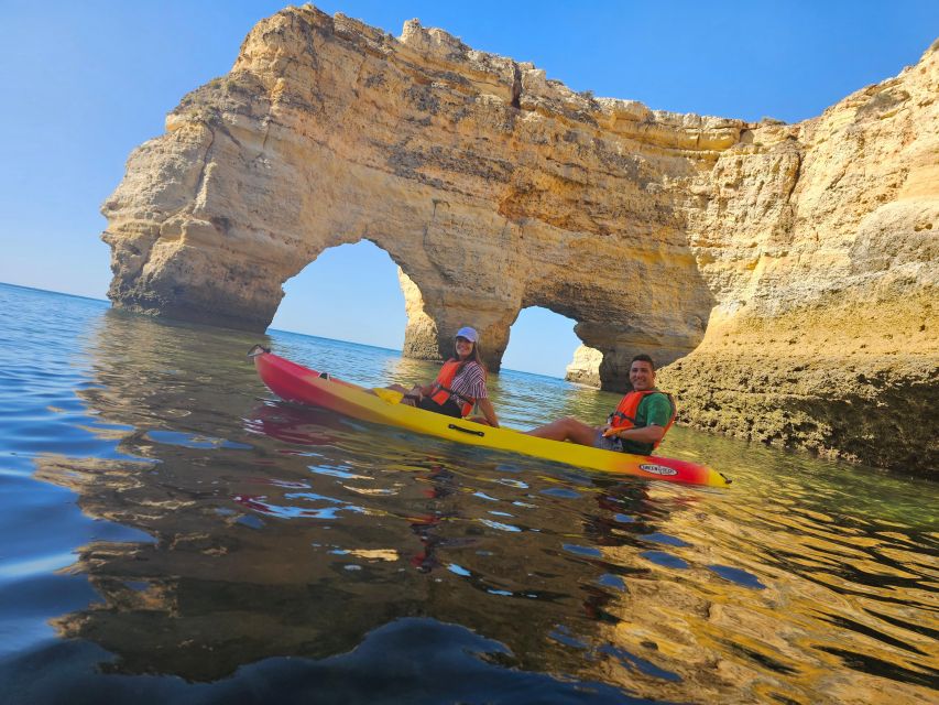 Lagoa: Benagil Cave and Marinha Beach Guided Kayaking Tour - Entering Benagil Cave by kayak