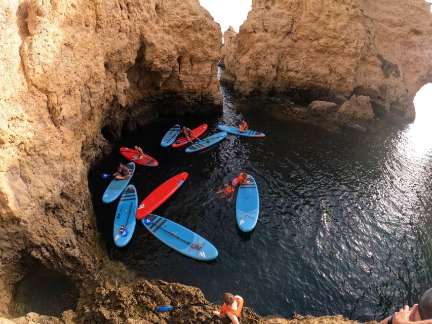 Lagos SUP Caves&Grottoes Tour at Sunrise, Ponta da Piedade - Paddling from D. Ana Beach toward the grottoes