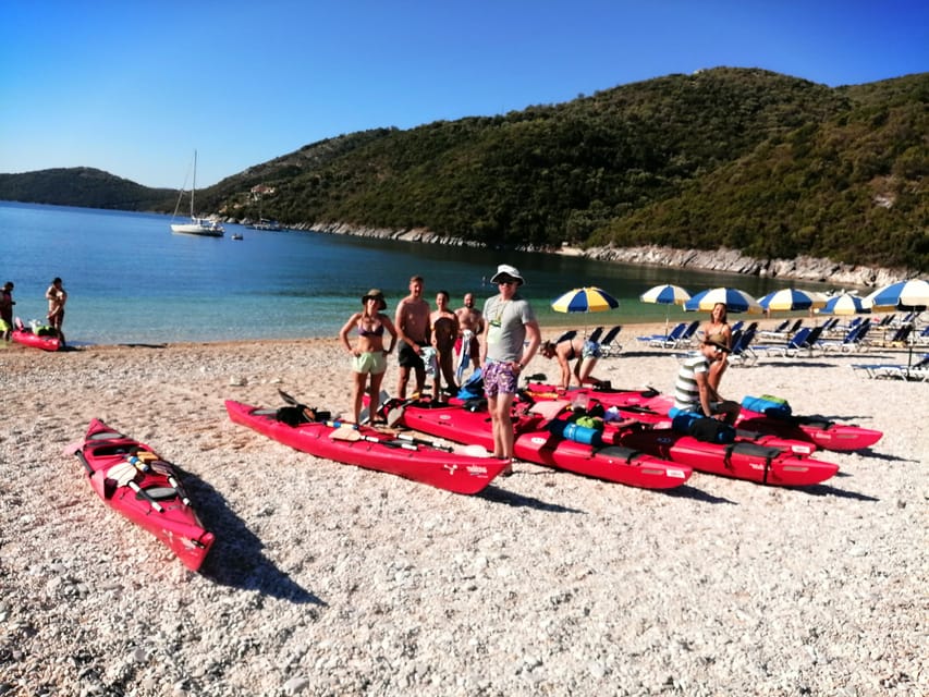 Lefkada: Blue Cave Kayak Tour with a Taste of Greece - The beach picnic with dakos and Greek flavors