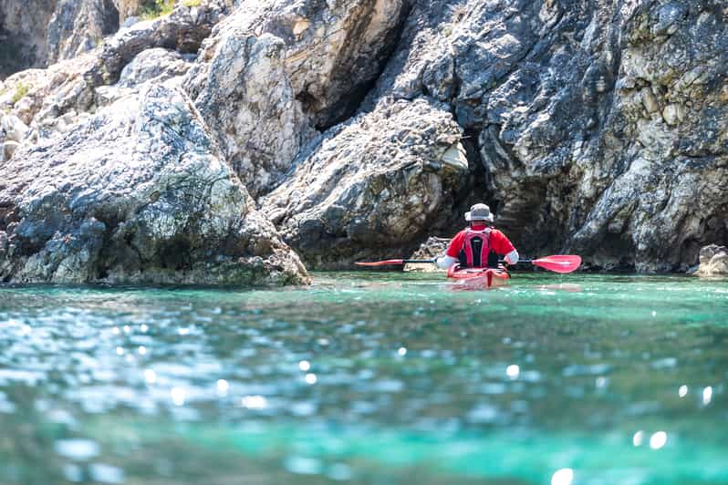 Lefkada: Blue Cave Kayak Tour with a Taste of Greece - Starting at Mikros Gialos Beach near Poros