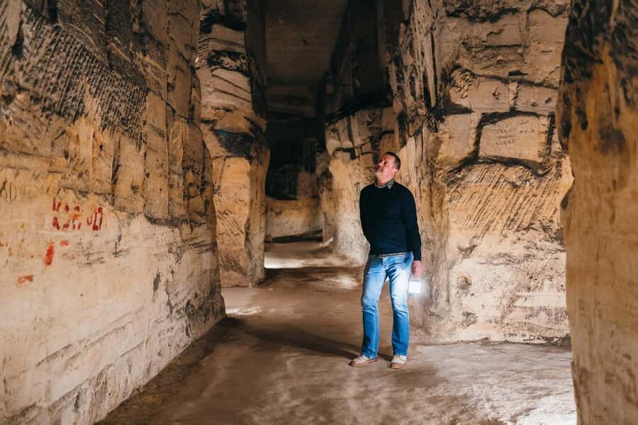 Maastricht: North Caves Guided Tour - Entering the North Caves beside Fort Sint Pieter