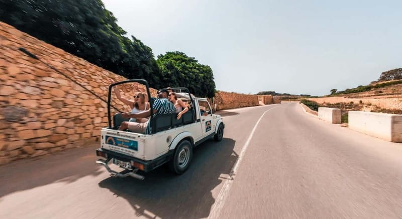Malta: Gozo 4x4 Jeep Tour Comino & Crystal Lagoon Cave - From Malta to Mgarr Harbour and Qala