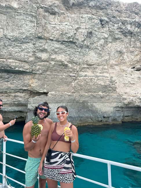 Malta: Gozo, Comino, Blue & Crystal Lagoon, & Caves Cruise - The return route past Crystal Lagoon and St. Mary’s Tower