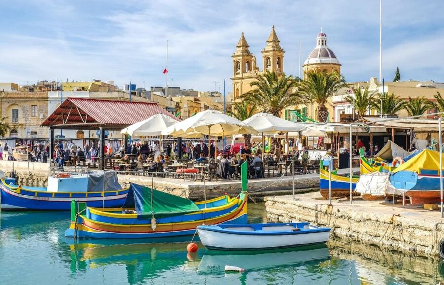 Malta: Marsaxlokk, Blue Grotto, and Qrendi Guided Tour - Marsaxlokk and its brightly painted luzzu boats