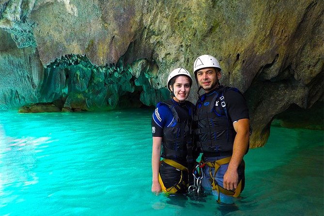 Matacanes : Canyoning + Hiking + Water Jumps + Rappel + Caves - Getting dressed and using the supplied gear