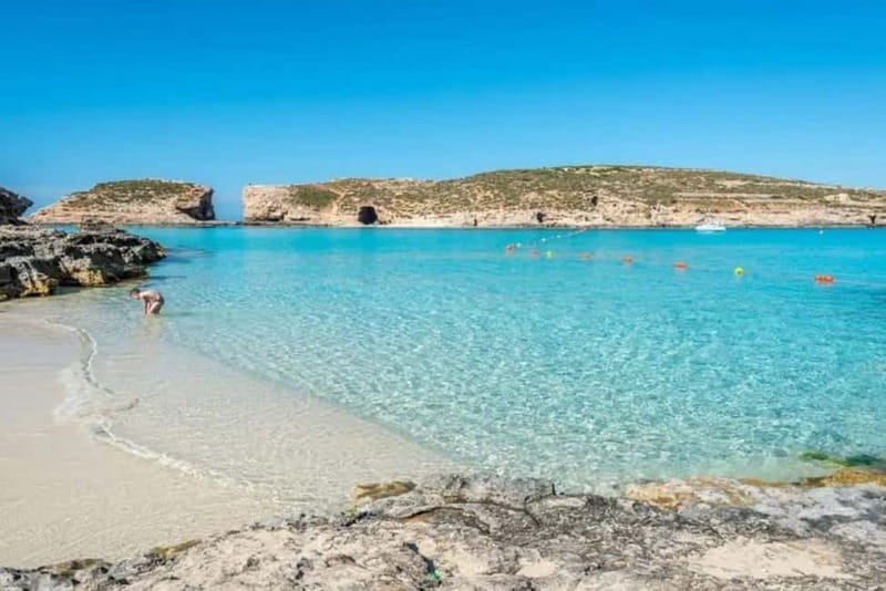 Mellieha: 1:00pm Speedboat round Comino Caves 2h Blue Lagoon - Crystal Lagoon on the way back
