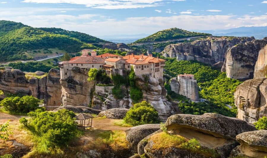 Meteora: Guided Sunset Tour with Monasteries & Caves Visit - Holy Trinity from the outside