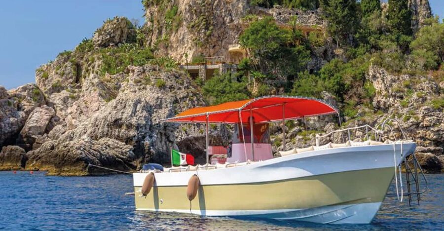 Naxos: Isola Bella, Blue Grotto, & Mazzarò Bay Boat Tour - The Blue Grotto, viewed from the boat