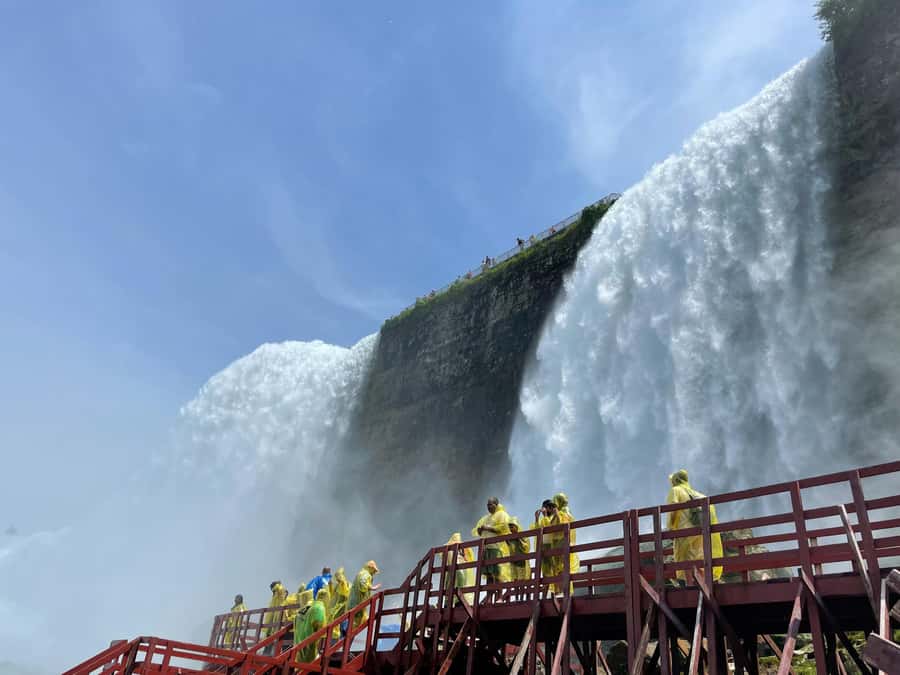 Niagara Falls: Maid of the Mist & Cave of the Winds Tour - Bridal Veil Falls and the Cave of the Winds hurricane deck