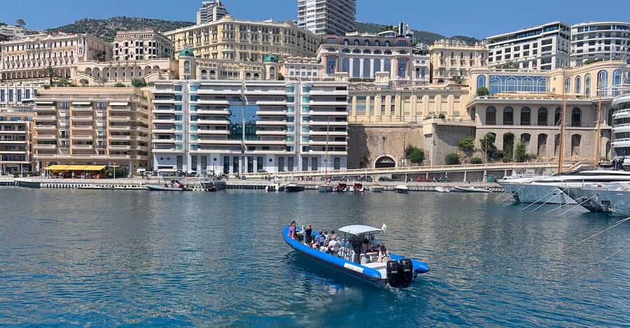 Nice: Monaco & Mala Caves Boat Trip with Snorkeling - Monaco from the water at Port Hercules