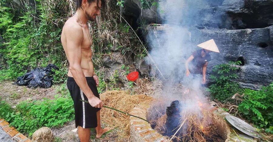 Ninh Binh cooking class at Buffalo Cave - Eating the meal you helped prepare at noon