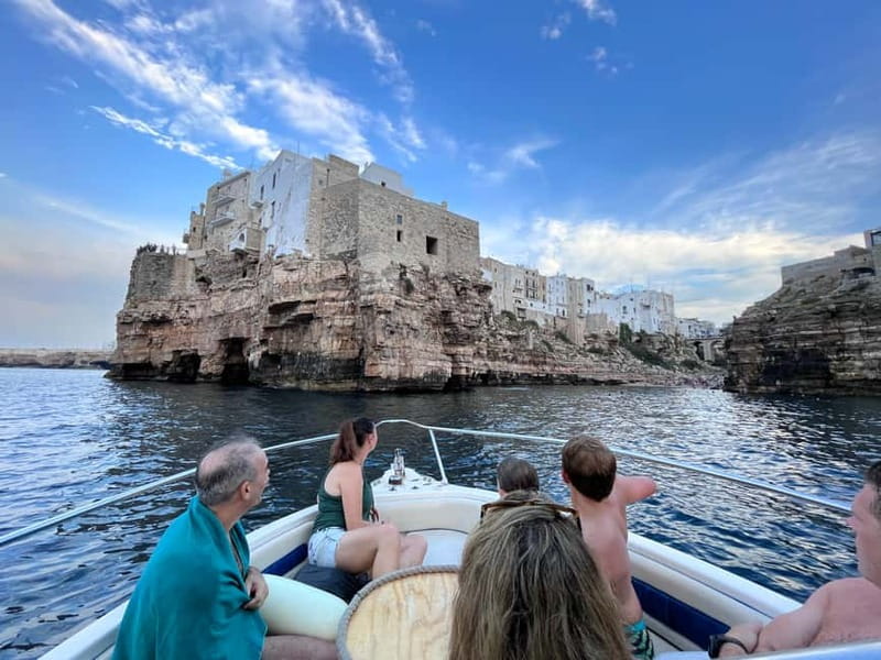 Polignano: Guided Coastline & Caves Cruise with Swim Break - San Vito harbor and the two Blue Moon boats
