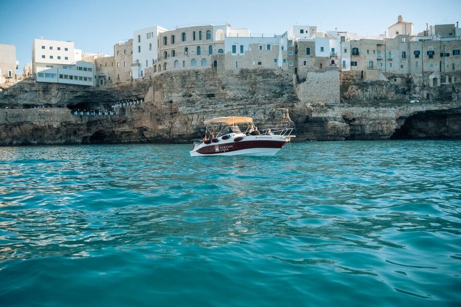 Polignano Sea Caves: Boat Tour with Snorkeling & Aperitif - Lama Monachile, the postcard view