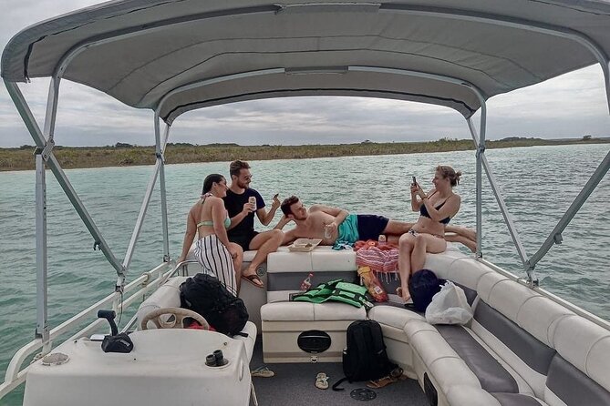 Pontoon Tour - Visit the Pirate Channel, Cenotes and Islands. - Cruising through the Lake of Seven Colors