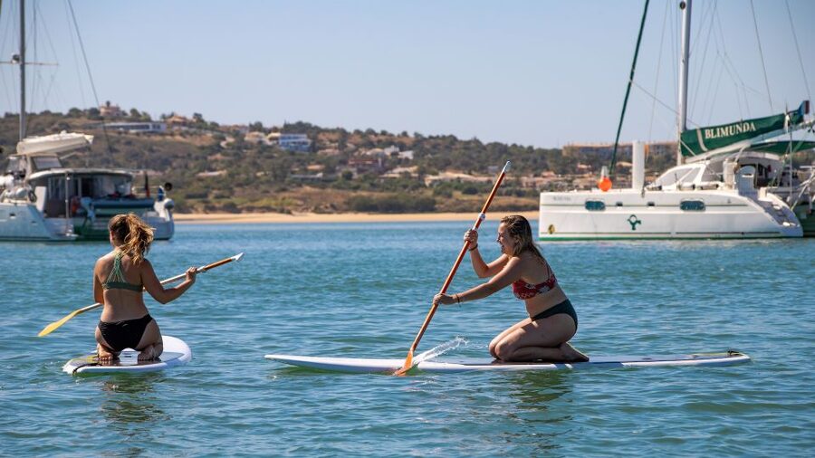 Portimao: Benagil Caves & Coastline Cruise - The coastline from Praia da Rocha toward Benagil