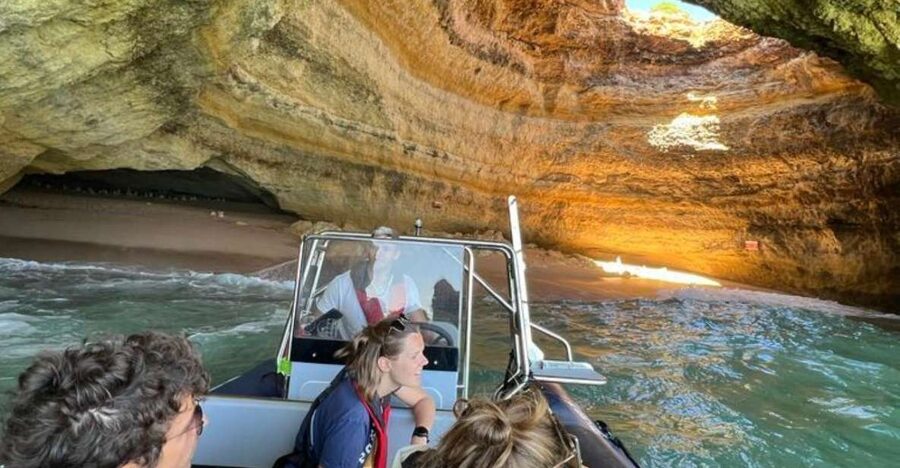 Portimao: Boat trip to the Benagil Cave - Carvoeiro and Algar Seco add caves and cliffs