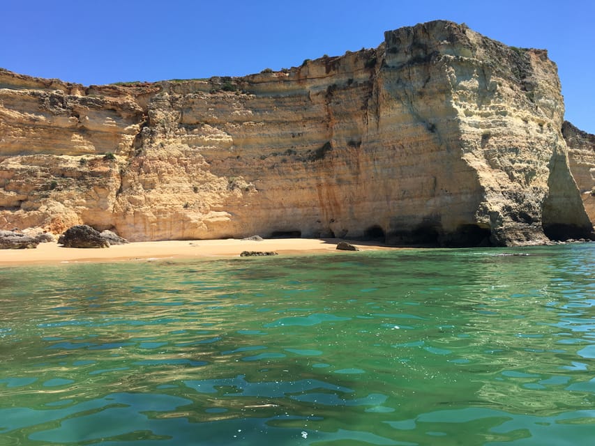Portimão: Caves, Benagil and Algarve Coastline Boat Tour - Marinha Beach and the swimming stop