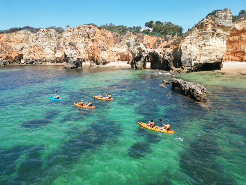 Portimão: Small Group Kayak Cave and Cliff Tour - Reaching the cave near Alvor