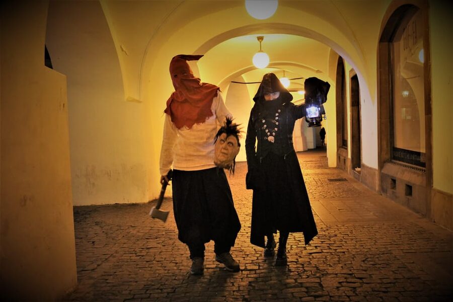 Prague: Ghosts, Legends, Medieval Underground & Dungeon Tour - Prague after dark, with a lantern and a sword