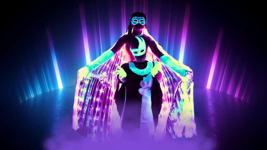 Prague: Underground Black Light Theatre Interactive Show - Music carries the emotion