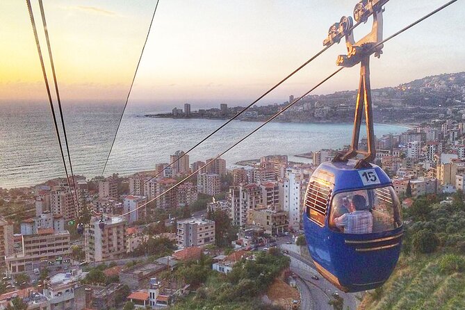 Private Guided Tour to Jeita Grotto through Harissa and Byblos - The Teleferique cable car over Jounieh