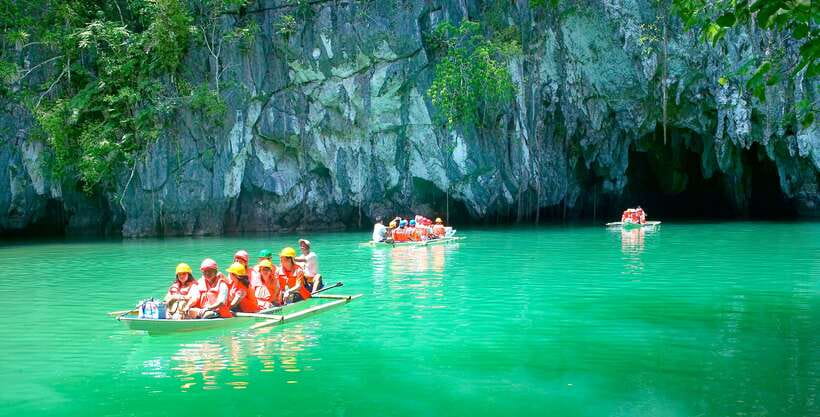 Puerto Princesa: Underground River and Firefly Watching Tour - Crossing the water to the cave entrance