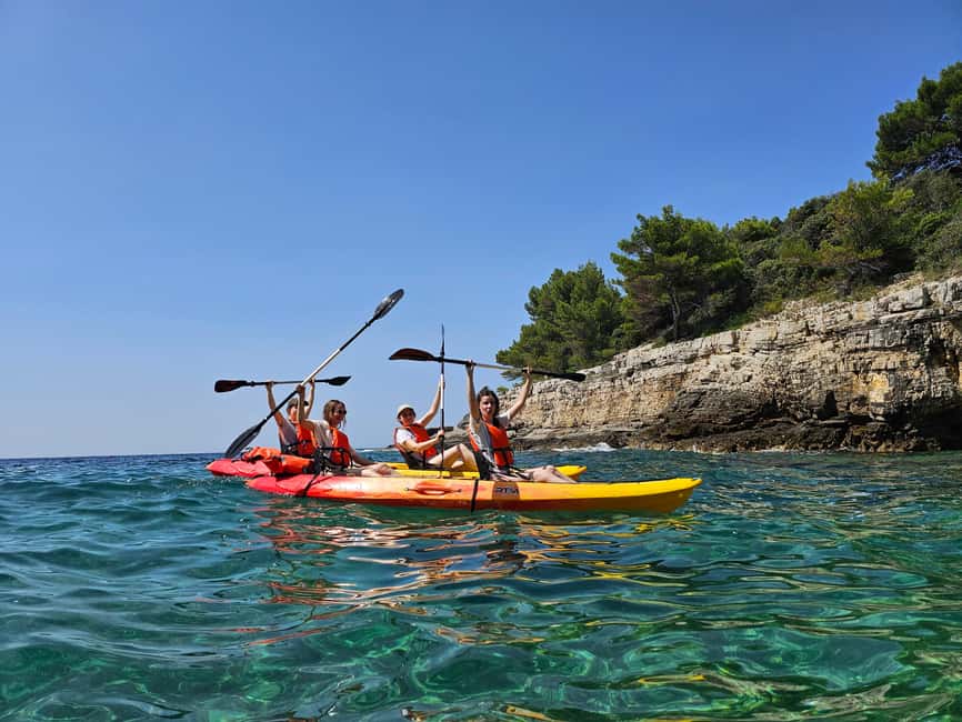 Pula: Cave Kayak Tour, Snorkeling and Island Jumping - Snorkeling in clear water
