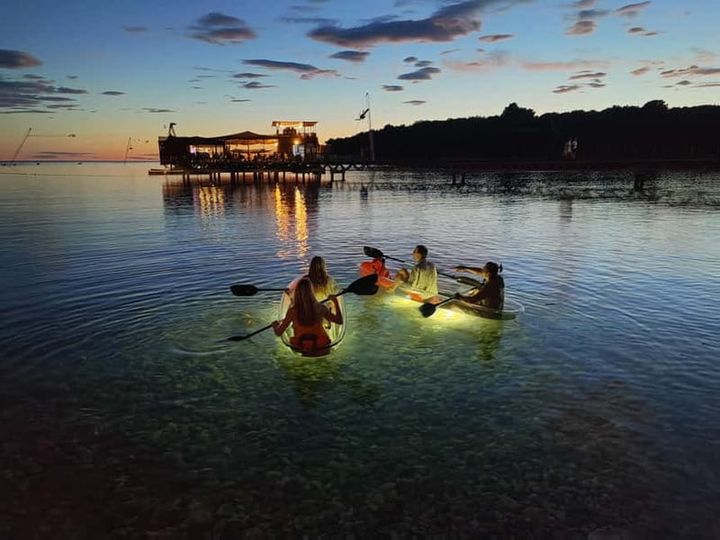 Pula: Cave Sunset/Night Tour in Transparent Kayak - The first paddle and the learning curve