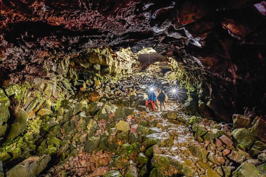 Raufarhólshellir Lava Tunnel: Underground Expedition - The formations, colors, and seasonal ice