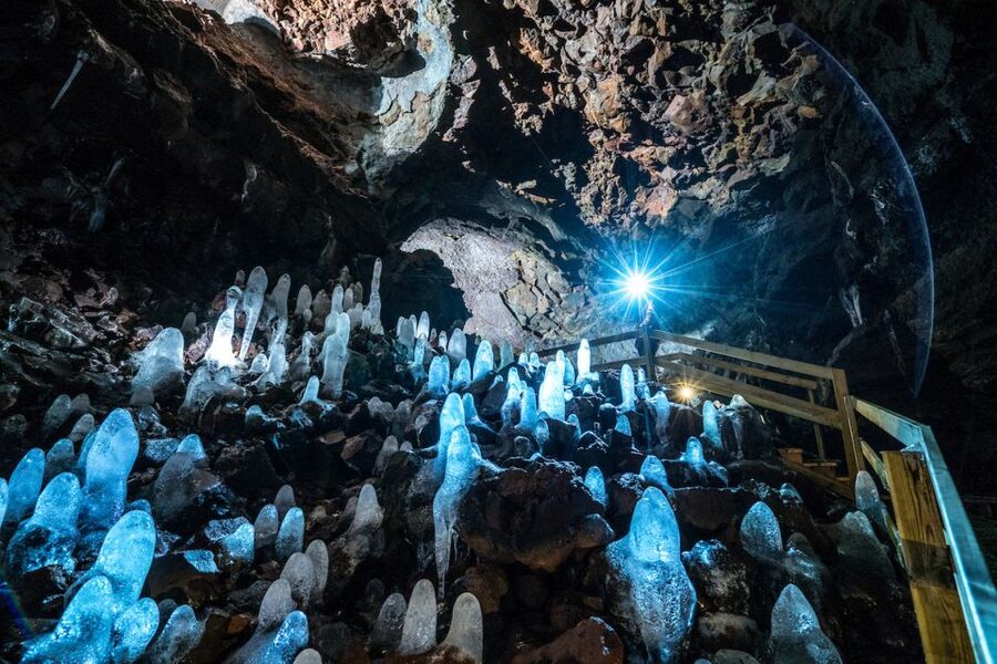 Reykjavik: Lava Cave, Hot Springs, Horses & Waterfalls Tour - Glanni Waterfall begins the scenic part
