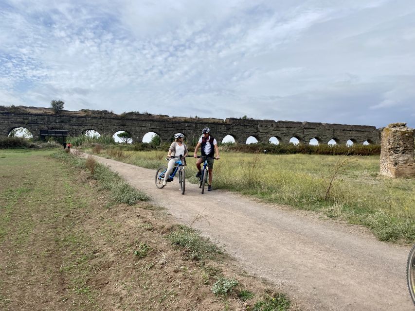Rome: Appian Way & Aqueducts E-Bike Tour (Catacombs & Food) - The Aqueducts Park and Rome’s biggest open-air view
